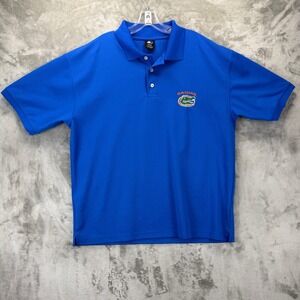 Starter Florida Gators Mens Large Blue Short Sleeve Polo Shirt Embroidered Logo